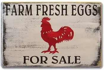  Royal Лидице Знак Ферма Пресни Яйца за Продажба Петел 11,8 7,8 инча, Правоъгълни Метални Табели за Дома и Кухнята Бар Кафене на бензиностанция