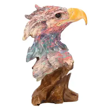  снимка на статуя на Главата Орел Северна Европа проста защита на околната среда смола украса на главата Орел живот офис