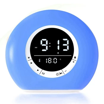  Будилник за възрастни с тежки лягане, Лампа за събуждане с Bluetooth-високоговорител, Цифров часовник с аларма за спални