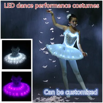  Светещи танцови костюми за възрастни, Флуоресцентно балетна пола, led светлинен етап костюми, детска пола Starlight