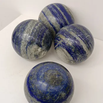  6-8 см 1бр Натурален минерален кристал лазурит кристална топка камък изцеление рейки Украса