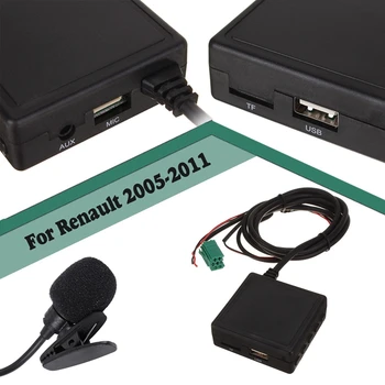  USB Микрофон Bluetooth Медии AUX Стерео Кабел Адаптер За Renault 2005-2011
