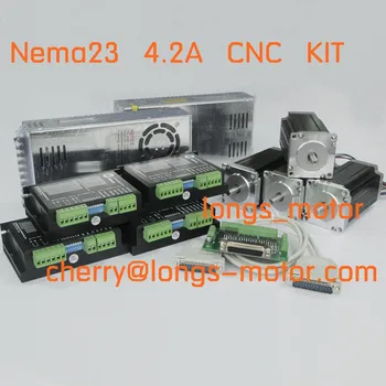  Ос 4 Nema23 стъпков двигател 2.8 НМ 4.2 A 4 ТЕЛ CNC контролер комплект Лазерно Гравиране Мелница