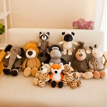  25 см Меки Реалистични Лъв, Тигър, Слон, Маймуна Леопард Жираф миеща мечка Кукла Моделиране на Горски Животни Плюшени Играчки за Деца, Подарък