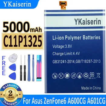  YKaiserin 5000 ма C11P1325 Батерия За Asus ZenFone 6 ZenFone6 A601CG A600CG T00G Батерии + Безплатни Инструменти