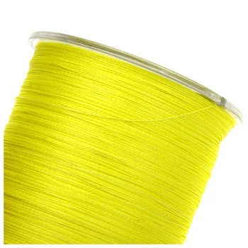  500 M £ 50 Цветни 4 Направления Многофиламентная риболов линия от полиетиленова подложка (Жълт)