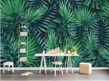 потребителски фотообои скандинавски минимализъм тропически растения ТЕЛЕВИЗИЯ фон стенописи дневна спалня монтаж на стена за украса