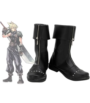  Final Fantasy 7 FF7 Cloud Strife Cosplay Ботуши Индивидуални Черни Обувки за Хелоуин Вечерни Cosplay Обувки