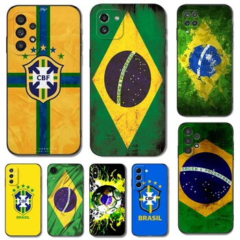  Черен Калъф От TPU За Samsung galaxy S22 S20 S21 FE PLUS ultra + S10 E lite делото Бразилия бразилски флаг