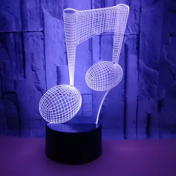  Музикална Нота лека нощ LED 3D Илюзия USB 7 Цвята Неонова Лампа на Коледен Подарък, Подарък за Рожден Ден на Музикалния Продуцент на Певицата Момче Момиче