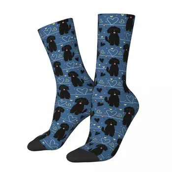  Честит Забавни Мъжки Чорапи Harajuku LOVE Черен Пудел Куче Чорап Полиестер Спортни Дамски Чорапи Пролет Лято Есен Зима