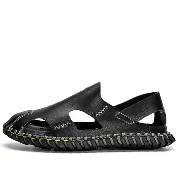  римски мъжки ежедневни чехли 2020 г., водоустойчив сандали на платформа, спортни безопасни сандали -мъжки гумена мъжки обувки, модерни кожени мъжки обувки