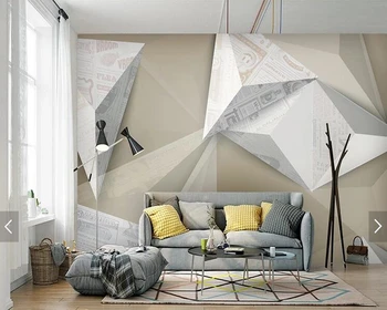  Потребителски 3D papel de parede, геометрични творчески абстрактни вестникарски стенописи за хола спални фонови картинки
