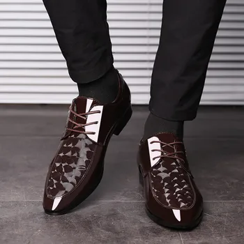  Oxfords; Кожени Мъжки обувки; Ежедневни модельная Мъжки Обувки Дантела; Дишаща Официалната Офис мъжки Обувки на равна подметка Голям Размер 38-48