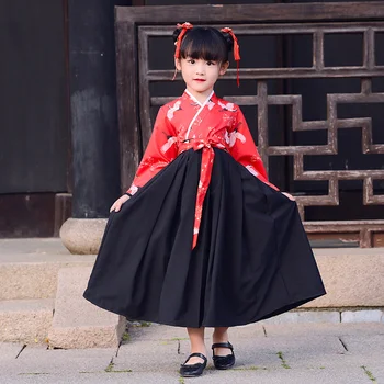  2022 Националната дрехи за танци за малки момичета традиционно облекло хуфу бебешка рокля ханбок с дълги ръкави cosplay костюм