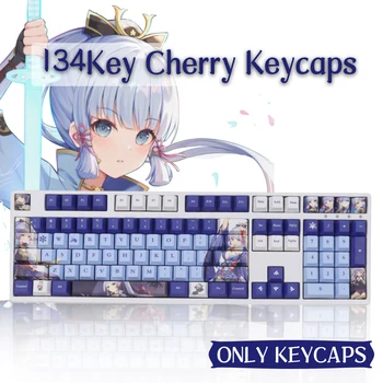  Shinri Ayana Keycap Genshin Аниме keycaps134 клавишите Череша Профил на PBT За Cherry MX 61 64 68 и 84 75 87 100 104 108 Клавиатура