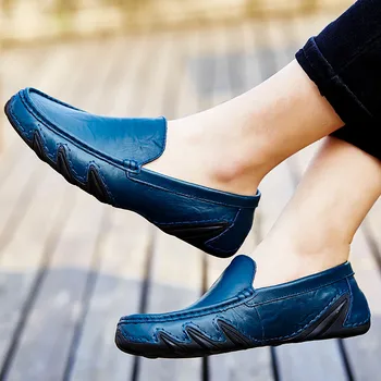  2023 Дишаща Удобна и мека мъжки обувки от естествена кожа, обувки в стил Боб, Обувки в стил 