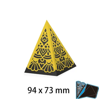  Метални Щампи на Цветя Кухи Пирамидални Форми на Нови Шаблони САМ метален скрап Резервация Хартиени Карти Занаят Производство на Бижута 94*73 мм