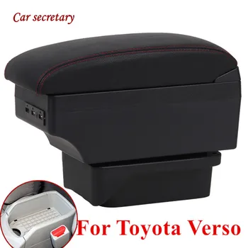  Авто секретар За Toyota Verso Подлакътник Кутия Централна Магазин за Съдържанието на Кутия поставка за Чаши USB Интериора на Автомобила-стайлинг Бижута и Аксесоари