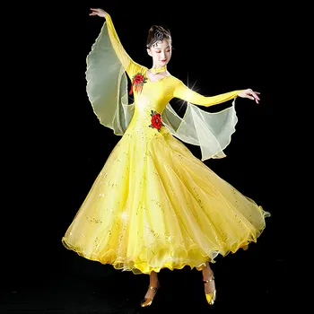  Нова рокля за балните танци голяма люлка нов Валс, Танго национален стандарт състезание Облекло за изпълнения