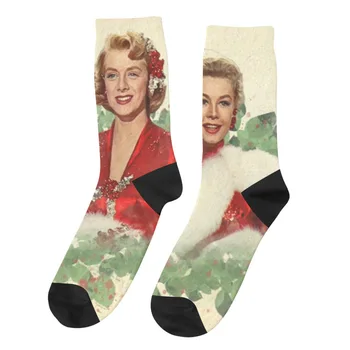  Сестри Весел Бяла Коледа Дядо Коледа, Коледни чорапи, пълнители Подарък За Мъже и Жени Юношески Чорапи