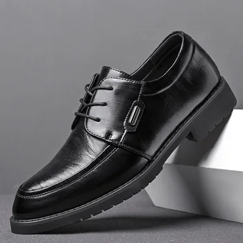  2022 Нови Мъжки Модел обувки Джентльменская Бизнес Кожена Ежедневни Обувки Модерен Дизайнерски Обувки Дерби с остри Пръсти
