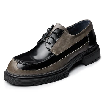  Британската Мъжки Ежедневни Обувки, Мъжки Обувки Ръчна Изработка, Мека Подметка От Естествена Телешка Кожа, Пролетно-Есенна Дишаща Бизнес Мъжки Обувки