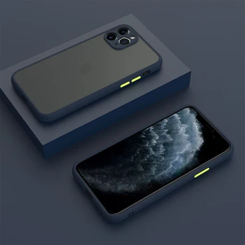  Матов Калъф За iPhone 12 Mini 11 Pro Max 11Pro 12Pro iPhone12 X XR XS 7 8 Plus SE 2020 Син Капак Аксесоари За Защита на камерата