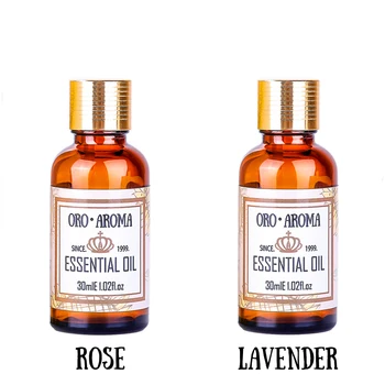  Известната марка oroaroma набор от продукти за грижа за косата натурална арома-Роза етерично масло от Лавандула Ремонт грижа за кожата Масажно Масло 30 мл * 2