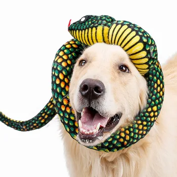  Плюшен вокална играчка за кучета змия украса на шията Хелоуин парти куче играе спътник моделиране на змията