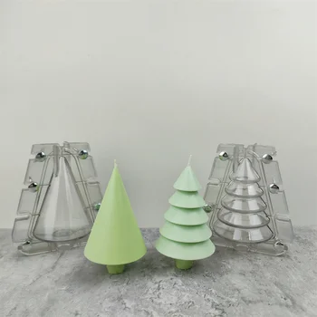  3D Коледна Елха Акрилна Форма За Направата на Свещи Ръчно изработени Ароматна Свещ Мухъл Аксесоари За Направата на Свещи Украса на Коледната Елха