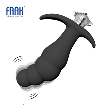  FAAK 10 Степени силиконов вибриращ анален накрайник анални топчета вибратор от секс играчки за възрастни g точката се стимулира постатейный масаж за начинаещи