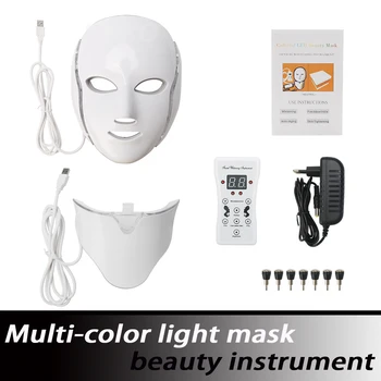  7 Цвята Led Светотерапия За Лице Led Цветна Светлинна Маска Инструмент За Подмладяване На Кожата Грижа За Лицето Красотата На Кожата Инструмент За Грижа За Лицето