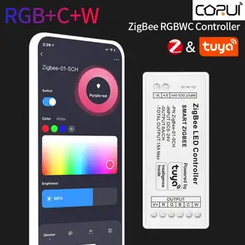  CORUI Sasha DC 5-24 Zigbee Интелигентен Led Контролер Одноцветный/RGB/RGBW/RGBWW/RGBCCT Led Контролер За Алекса Google Home