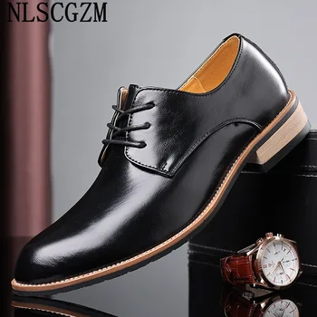  Италиански обувки-Oxfords за мъже, Офис 2022, Модел обувки за Мъже, Официалните обувки за Мъже, Дерби, Офис 2022, бизнес костюм мъжки обувки