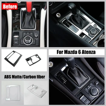  За Atenza Mazda 6 2016-2018 ABS Карбоновое влакна/Мат Вътрешни Лайсни Автомобили смяна на скоростната кутия спирачна панел на кутията Довършителни Аксесоари
