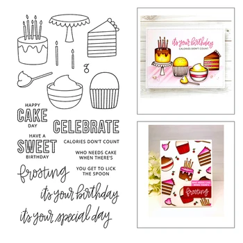  2020 Нова Дума Празнуват честит Рожден Ден Прозрачни Печати Комплекти за Торта и Свещи Метални Режещи Удари Scrapbooking За Направата на Картички За Бродерия