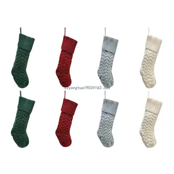  Коледен Вязаный Отглеждане На Коледна Елха Декор Чорапи Висулка Занаяти