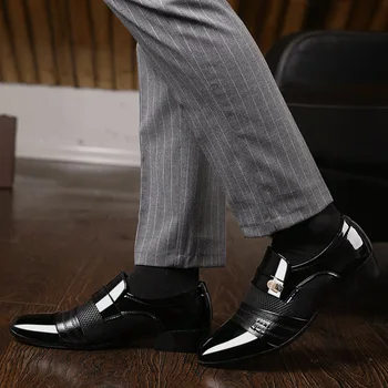  Слипоны Мъжки Модел Обувки Oxfords Модерен Бизнес 2020 Нови Класически Кожени Мъжки Костюми 