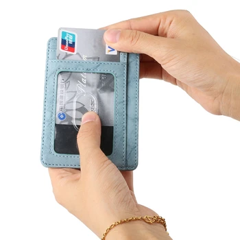  BISI GOROCredit Държач За Карти Калъф Пътен Портфейл RFID Банкова Карта Кожен Мъжки Портфейл За Жени Тънък Защитен Антимагнитный Ръкав Чанта