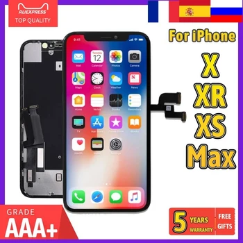  LCD дисплей За iPhone X XR XS Max 11 Pro Max Подмяна на Дисплея TFT с 3D Сензорен Цифрователем В Събирането на True Tone 100% Тествани LCD дисплей