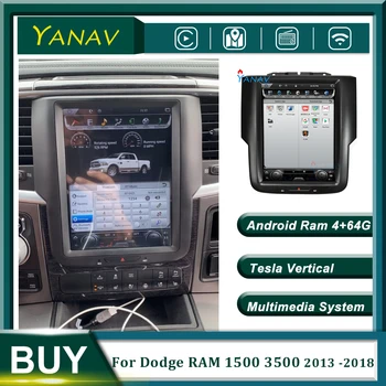  Радиото в автомобила Android Стерео Приемник За Dodge RAM 1500 3500 2013-2018 GPS навигационни системи, Аудио Мултимедия MP3 Плейър Вертикален Екран