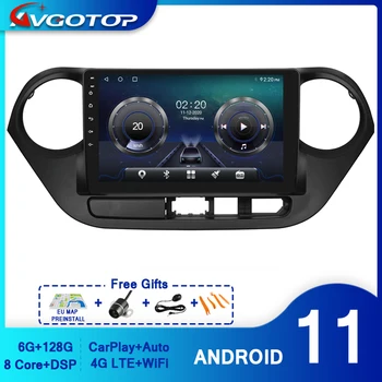  Авто Мултимедиен плейър AVGOTOP Android 11 за HYUNDAI i10 2014-2018 LHD Carplay Навигация, WiFi GPS Автомобилното Радио