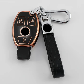  Мек Калъф за дистанционно на Ключа на Автомобила от TPU, Ключодържател за Mercedes Benz A B G R Class GLA GLK W176 W204 W251 W463, Аксесоари, Ключодържатели