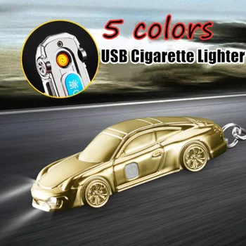  Оригиналност на Спортен Автомобил Моделиране Запалка Зареждане на Бурелом Донесе Лампа USB Точков Детектор за Дим Мъжки Подарък Кутия За Цигари