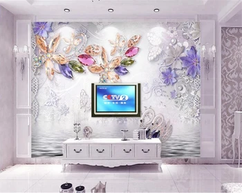  Потребителски 3D снимка стенни тапети романтична цвете бижута на стената тапет фон на стените, 3d тапети papel de parede beibehang