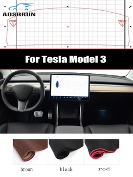  За Tesla, Модел 3 Арматурното Табло на Автомобила Седалките Мат Избягвайте Светлина Мат Козирка Килими Протектор Автомобилни аксесоари