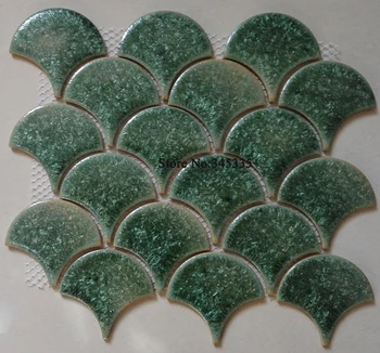  Нова риби, везни зелена керамична мозайка плочки готварска плоча с тапети за баня на фона на фаянс вентилатор, душ порцеланов закрит