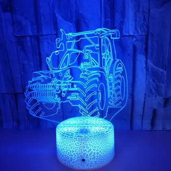  Модерен Творчески Трактор Пясък 3D Лампа LED USB Настроение лека нощ Многоцветен Сензорен Пулт за Декоративна Настолна Лампа Детски Подаръци