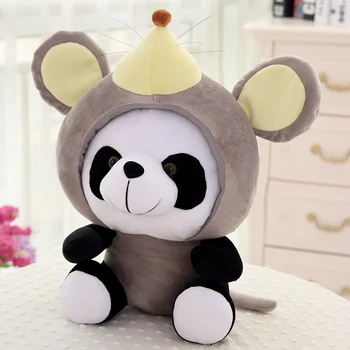  нова плюшен мишка панда играчка карикатура Зодиак панда кукла е подарък на около 35 см